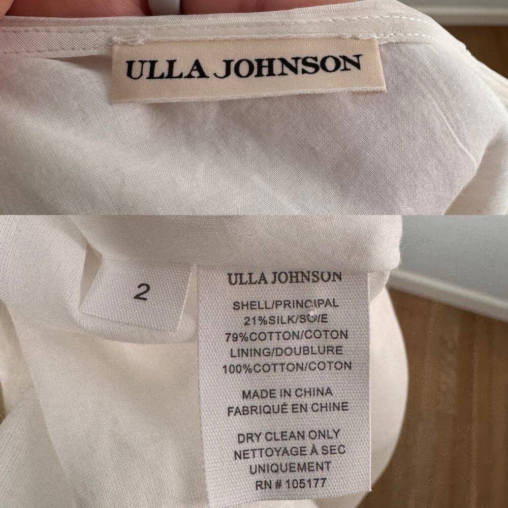Ulla Johnson Ariane Dress Off White Polka Dot Silk Midi Bridal LWD Party Size 2 - Picture 10 of 16